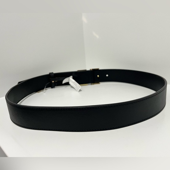 NEW J. Crew double gold buckle black leather belt size medium CG311 $89.50 - Picture 8 of 13